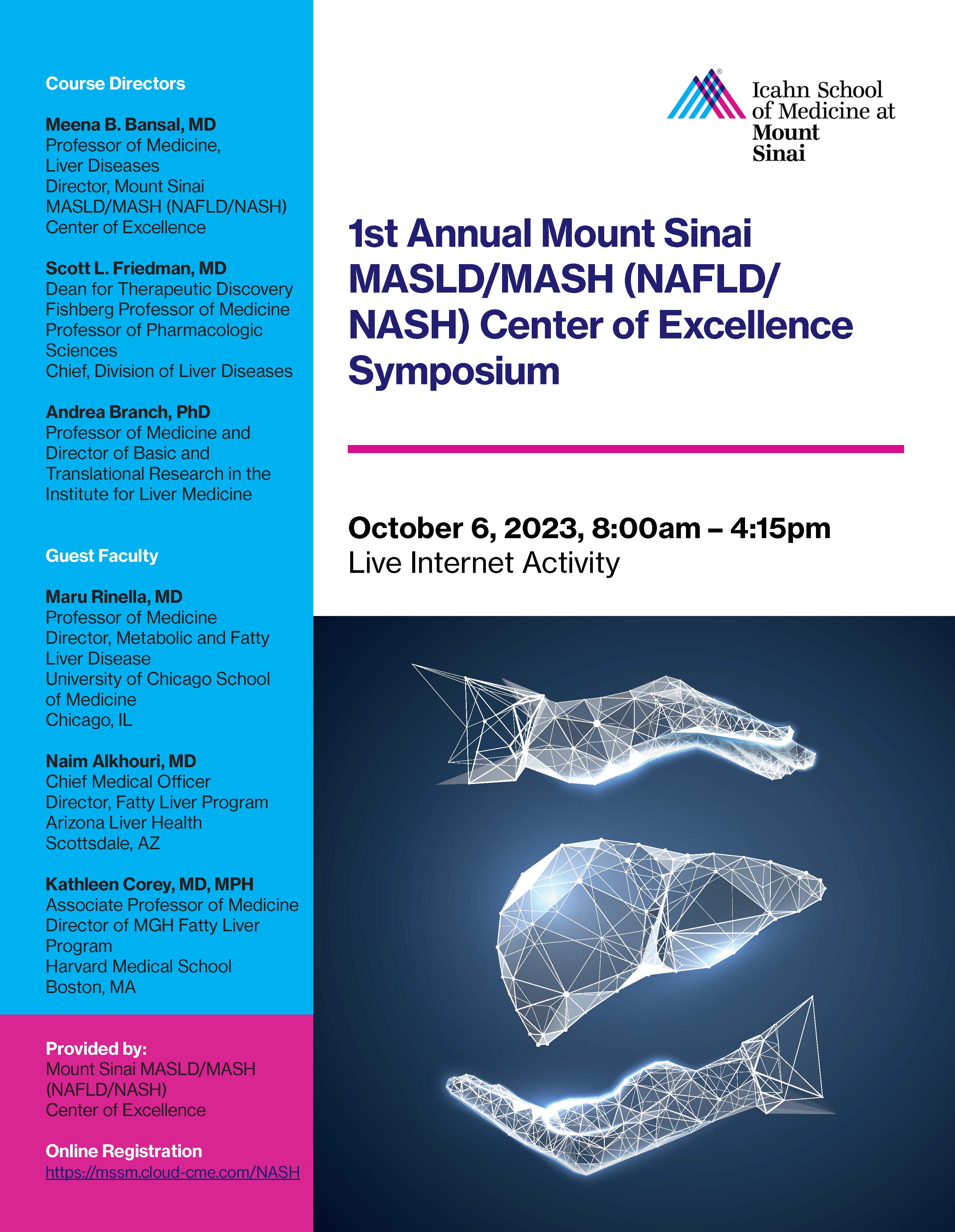 1st Annual Mount Sinai MASLD/MASH (NAFLD/NASH) Center of Excellence Symposium Banner